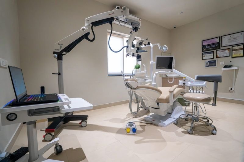 Operatory with dental microscope